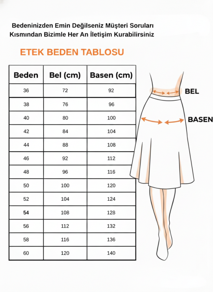 Uzun Büyük Beden Yırtmaçlı Astarlı Portoriko Kumaş Anne Eteği