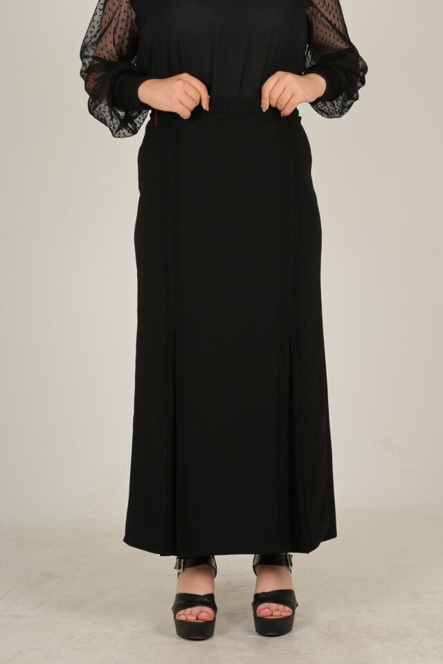 Nevrürlü Pileli Büyük Beden Anne Eteği