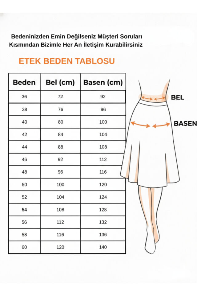 Beli Lastikli Likralı Desenli Kalem Etek 70 cm Siyah - 46